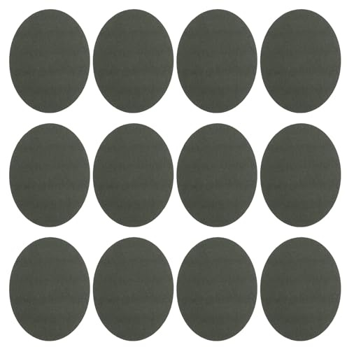 PATIKIL Parches Termoadhesivos Pack de 12 Parches de Terciopelo para Coderas y Rodilleras Kit de Parches de Reparación y Decoración para Ropa Pantalones Camisas Chaquetas Gris
