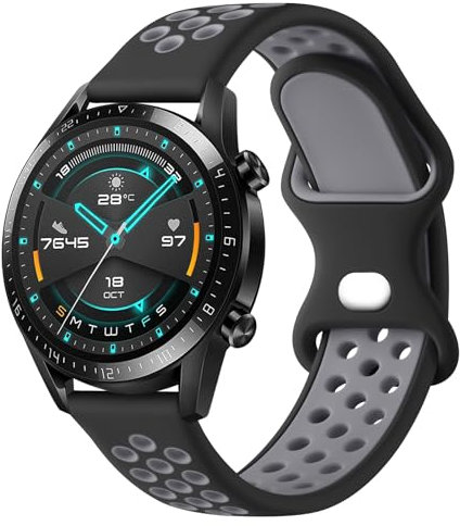 Vancle Correa para Huawei Watch GT 3 46mm / Watch GT 2 46mm, Correa de Silicona, Pulsera de Repuesto Deportiva Transpirable para Huawei Watch GT 4 46mm/ GT 3 Pro 46mm/ GT 2 Pro/GT 2e/GT Sport/Active