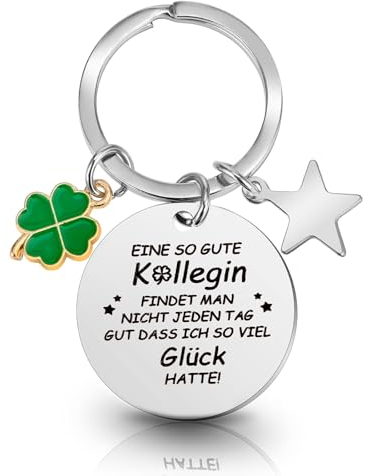 PEOVLVN Edelstahl Schlüsselanhänger für Kollegen - Abschiedsgeschenk, Kollegin Geschenk, Lieblingskollegin, Eine So Gute Kollegin Freundschafts-Glücksbringer