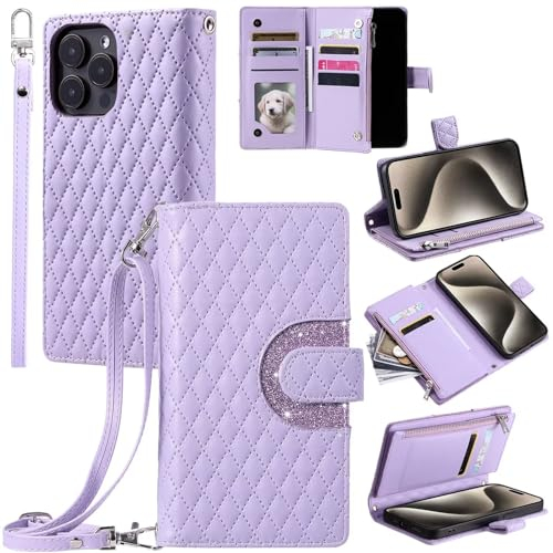 GoodcAcy Handyhülle für Nokia 2.4 Hülle, PU Leder Schutzhülle mit 9 Kartenfach, Flip Case Klappbar Stoßfeste Hülle für Nokia 2.4, Lila