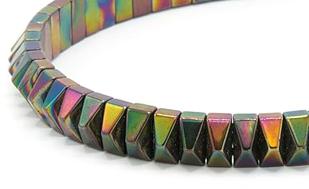 Ozzell Mens Womens Hematite Bracelet Natural Crystal Stone Rainbow Arrow Bracelet – Healing Strength Stones – Beaded Adjustable Corded Bracelets for Men and Women - Novelty, Women's Men's (6mm Bead)