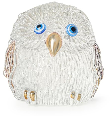 Skulptur Eule aus Kristall, 58 x 50 x H 58 mm, Mini-Tiere aus Kristall, klein, niedlich, schmutzabweisend, für Haus, Büro, Schlafzimmer, Wohnzimmer, Geschenke und Sammlungen.