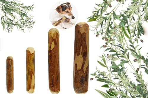 Bastone Per Cani In Legno Di Ulivo, Osso Lunga Durata Masticativi Naturali - Gioco Per Cani Indistruttibile - Pulizia naturale dei denti (XL 2 Pezzi)