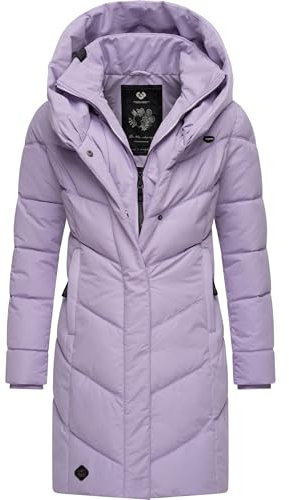 Ragwear Damen Wintermantel Warmer Steppmantel lang wasserdicht mit Kapuze Natalka Intl Lavender24 Gr. XXL
