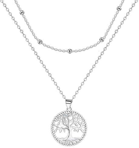 Micory Lebensbaum Halskette für Damen 925 Sterling Silber Baum des Lebens Anhänger Ketten, Geburtstag Muttertag Schmuck Geschenke für Mama Tochter Oma Schwester