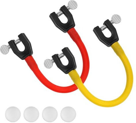 2 Pz Connettore per Punta da Sci, Connettore da Sci con 4 Distanziatori Ausilio per l'Allenamento da Sci Attrezzatura per l'Allenamento da Sci per Bambini Principianti (Rosso, Giallo)