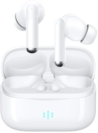 Wireless Earbuds, Earphones with HiFi Stereo Deep Bass In Ear Buds, Bluetooth 5.4 Headphones with 6 ENC Noise Cancelling Mic, 50H Playtime, Wireless Headphones Mini Ultra Light, IP7 Waterproof