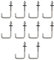 Dachankerbolzen, M6 x 60 x 100 mm, 304 Edelstahl, J-Haken, Wandhaken, Langschafthaken mit Sechskantmutter, Betonanker, Schrauben, 10 Stück