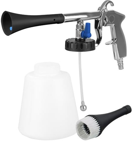 homewell Automatischer Reinigungspistole, Innenreiniger Waschpistole, Einstellbarer Luftdruck für Autositz, Dashboard,Teppich, Auto Innenraum Reiniger, Weiß, Durchmesser 10mm