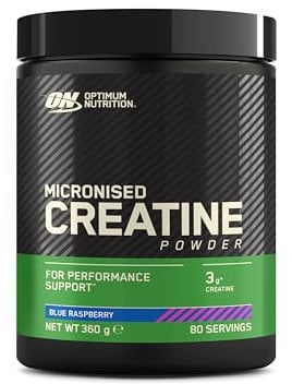 Optimum Nutrition Mikronisiertes Kreatin Pulver, Geschmack Blue Raspberry, 360g, 80 Portionen