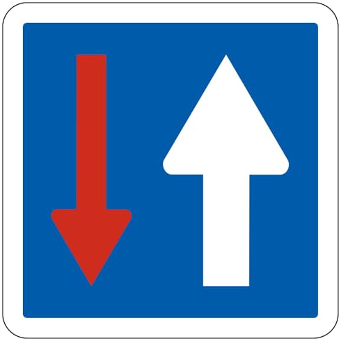 Signalétique.biz France, Panneau d'indication Priorité par rapport à la circulation venant en sens inverse C18 Signalisation Carré Ecolign Panneau Sécurité Routière, Gamme Ecolign, 500 mm