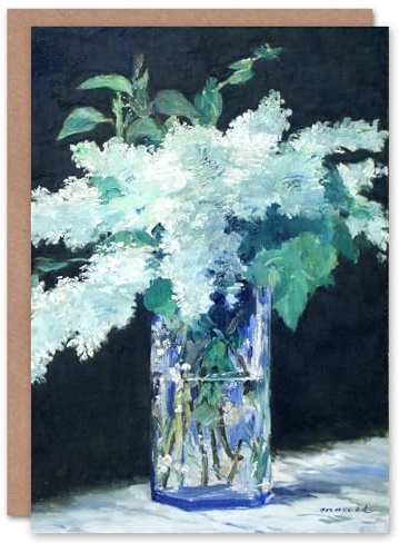 Artery8 Edouard Manet Art Card White Lilacs in Glass Vase