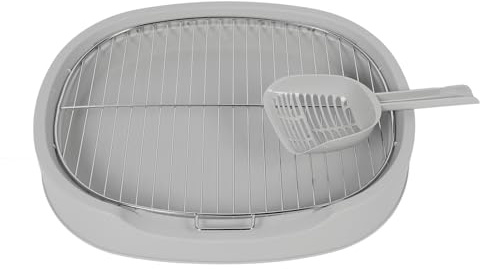 aqxreight Hundekabine für Einfache PP Edelstahl Welpe Training Toilette für Kleine und Mittlere Hunde Bis zu 13,2 Lb (Gray)