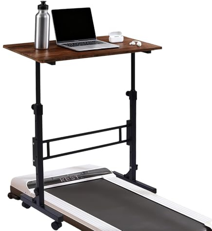 Adjustable Standing Desk for Walking Pad Treadmill, Mobile Stand Up Desk with Wheels, Small Rolling Table for Office, Workstation Standing table for Walking Pads, Trainer Stand Table for Indoor