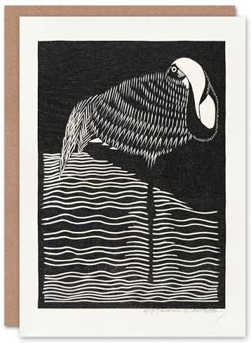 Artery8 Samuel J De Mesquita Art Card Stylised White Necked Crane