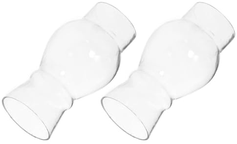 2 Stück Klarer Glas Öllampenschirm für Petroleumlampe, Vintage | Glasabdeckung, Fein Poliert, für Kerosinlicht und Öllampe, Wohnraum oder Flur, Leicht Montierbar