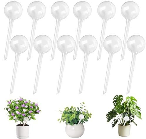DTXYBC 12 Piezas Bolas de Rega para Plantas, Globos de Riego Automático para Plantas, Globos por Goteo Automático Transparente, Autorriego para Macetas para Plantas de Interior y Exterior