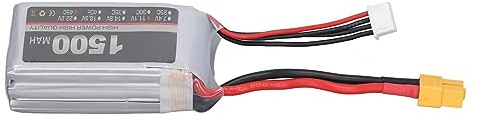 ACOGEDO Batterie Lipo RC 11.1V 45C 1500mAh 3S, pour Drone de Course FPV, Quadrirotor, Hélicoptère, Avion, Compatible avec Bateau RC et (XT60)