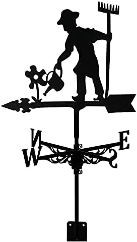 RKYRRKI Wind Vane, Vintage Metal Weathervane Garden Yard Roof Mount Weather