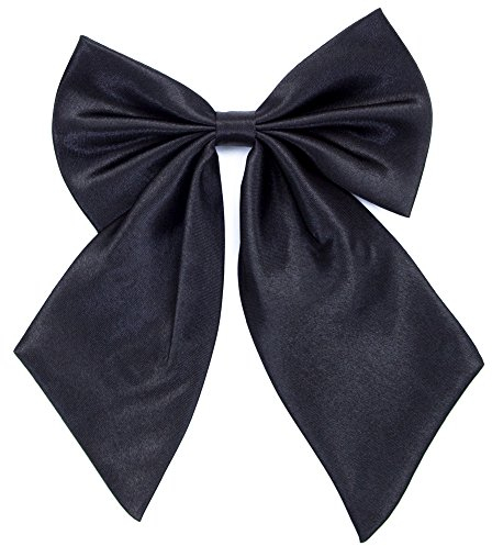 Damen Fliege Schleife Binder Schlips - 28~49 cm Länge Verstellbare Bowknot Krawatten (Schwarz)