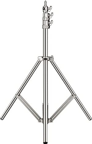 NEEWER 2m Soporte de Luz de Acero Inoxidable Soporte de Trípode de Fotografía Resistente con Resorte Acolchado con Adaptador de Tornillo Universal de 1/4 a 3/8