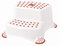 Hocker Trittschemel Tritthocker zweistufig bis 120 kg weiß/rot