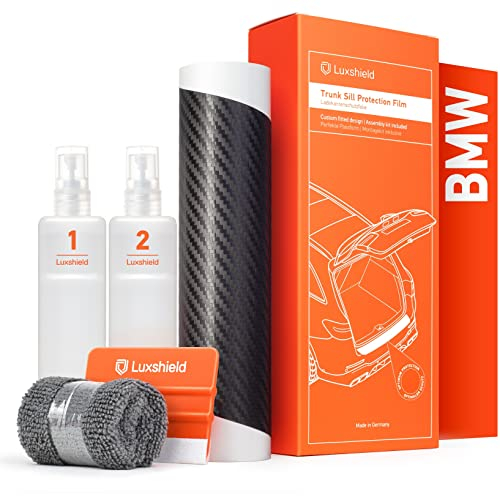 Luxshield Ladekantenschutz Folie für BMW 2er Active Tourer 1 (I) F45 I 2014-2022 - Stoßstangenschutz, Kratzschutz, Lackschutzfolie - Carbon Schwarz