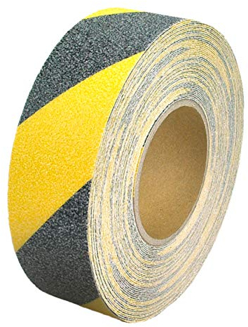 AnTina TAPES® gelb-schwarzes Grip-Tape Anti-Rutsch-Band für Innen- & Außenbereiche, rutschfestes Klebeband & Sicherheitsband, stark selbstklebend (50 mm x 18 m, Gelb/Schwarz)