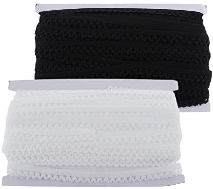 Hellery Two Rolls Elastic Lace Stretch für Kleiderrock Crafts 13mm