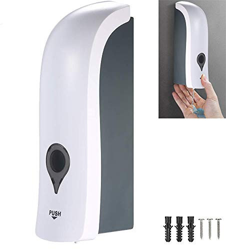 HITECHLIFE Soap Dispenser Wall Mounted,300ml Manual Singal-head Hand Sanitiser Pump, Shampoo Dispenser Shower Gel Liquid Holder For Kitchen,Bathroom,Office