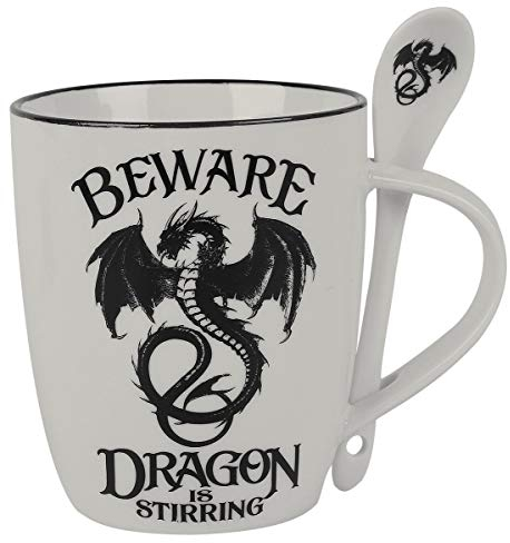 Alchemy England 1977 Dragon is stirring Unisex Tasse weiß/schwarz Porzellan Drachen, Gothic