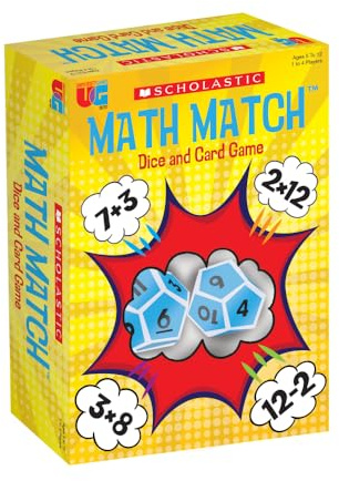 University Games, Scholastic Math Match Travel Dice Game, Mathematics Reinforcement Game for Kids, for 2 or More Players Ages 5 and Up