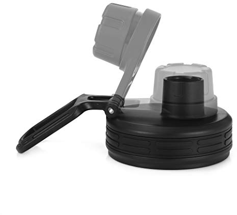 hydro2go Ersatzteile für Edelstahlflaschen - Schwarzer Strohhalmverschluss 2.0, passt für 350ml, 500ml, 1000ml - Einheitsgröße