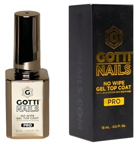 Gotti Nails BEST No Wipe Gel Top Coat .5oz 15ml. Super Shiny High Gloss Polish LED UV Soak Off