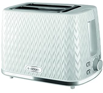 eldom TO265 Nele Toaster | 7 Röststufen | Defrost-Funktion | mit integrierten Brötchenaufsatz | Krümelschublade | 780-930W | Weiß