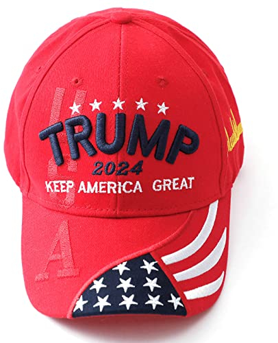 Trump 2024 Mütze Donald Trump Make America Great Again Bestickt Verstellbar MAGA Baseball Hat, Rot 1-keep America Great, 61 EU