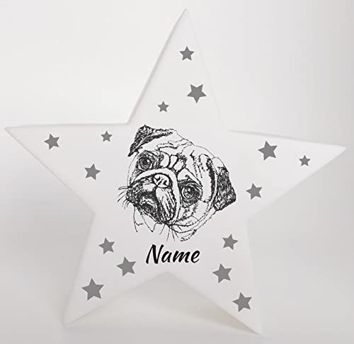 Bambinella® LED Leuchte Nachlicht Mops - Deko - 11,5cm x 11cm x 4cm