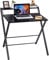 GreenForest Klappbarer Schreibtisch für Kleine Räume mit Regal, Keine Montage Erforderlich, Home Office Schmal, Kleine Größe, Schwarz