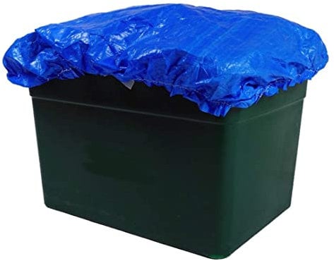 BOXHAT - BLACK, BLUE or GREEN - (1-3 Pack) Recycling Box Cover - Laminated WATERPROOF Kerbside Recycling Lid - Elastic Sealed & Tie (3 Pack, Blue)