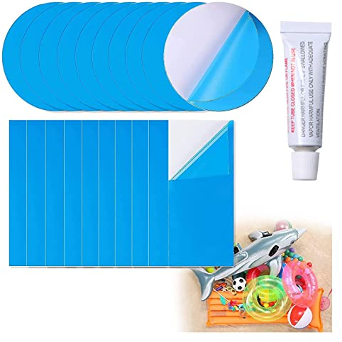 20Pcs Selbstklebende Reparaturflicken Pool Für Schwimmbecken mit Kleber,PVC Reparaturset Pool,Reparatur Pool Flicken,Selbstklebend Unterwasser Reparatur Pool Flicken für Schwimmbäder Aufblasbares Boot