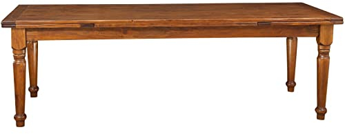 Biscottini Esstisch ausziehbar 250x100x80 cm | Küchentisch im Landhausstil | Esszimmertisch Holz