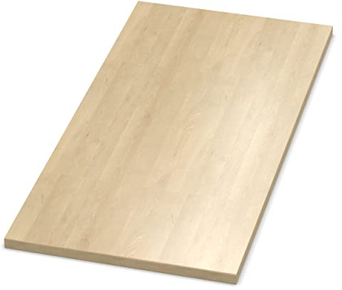 AUPROTEC Tischplatte 19mm Mandal Ahorn Natur 1600 mm x 600 mm Holzplatte Dekor Spanplatte mit 2mm ABS Kante Auswahl: 160x60 cm