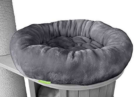 Kratzbaumland Klettbettchen passend für Natural Paradise und Woody Kratzbaum Ersatzteil (47 cm)(Grau - Edelplüsch)