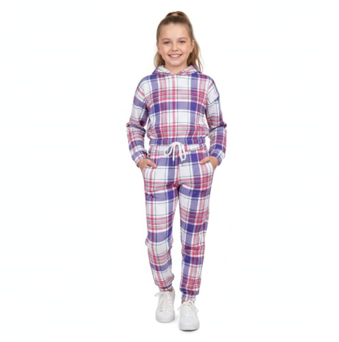 A2Z 4 Kids Girls Tie Dye Tracksuit Crop Hooded Top Bottoms Jogging Outfits