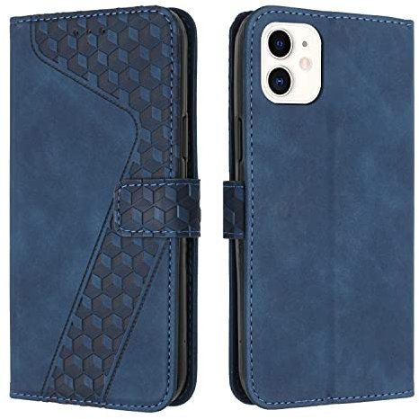 OKZone Compatible With iPhone 12 Mini Case, Wallet Case PU Leather with Card holder Slots Magnetic Shockproof Protect Flip Cover Bookstyle Phone Cases Cover for iPhone 12 Mini (5.4 Inch) (Blue)