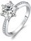 JewelryPalace Klassisch 8mm 2ct Rundschliff Zirkonia Solitär Promise Ring Damen, Verlobungsring Damenring Ringe Silber 925 mit Stein für Frauen, Simulierte Diamant Jubiläum Eheringe Silberringe 54