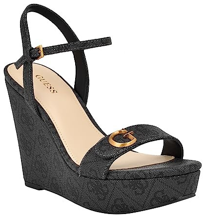 GUESS Damen Himifia Keilsandalen, Schwarz 001, 38 EU