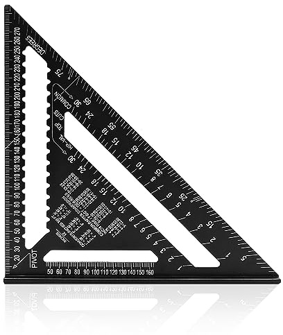 12 Inch Sparren Quadrat Aluminiumlegierung Doppelskala Dreieck Lineal Winkel Lineal Tischler Dreieck Quadrat Sparren Werkzeug Dreieckiges Lineal für Holzbearbeitung