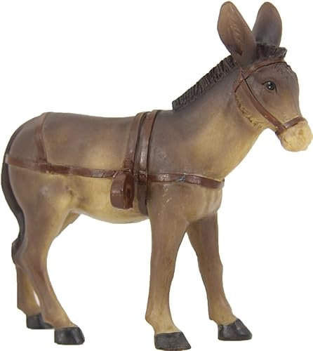 FADEDA Esel für Karren/Höhe:10 cm/handbemalt/detailgetreue Krippen Figuren - Weihnachten Tisch Dekoration Krippe Zubehör