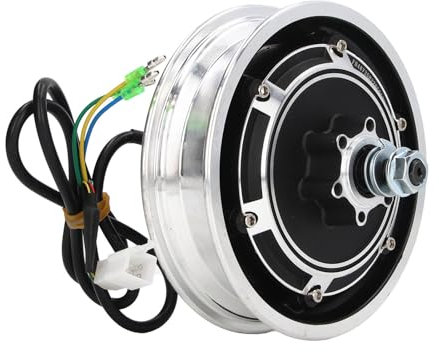 Uxsiya Motore del per Scooter Elettrico 48V Ruota in Lega di Alluminio con Freno a Disco da 1000 W per Pneumatico Esterno da 10 Pollici